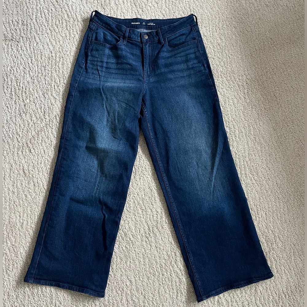 Old Navy Dark Blue Wow Wide Leg High-Rise Jeans 10p
